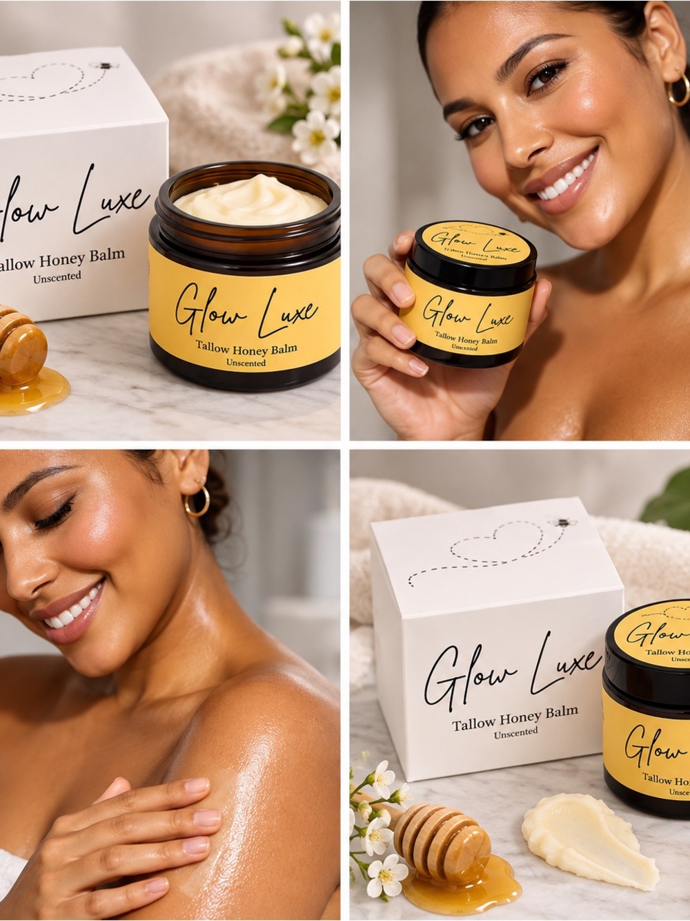 Tallow Honey Balm — Unscented Skin Repair (Yellow)